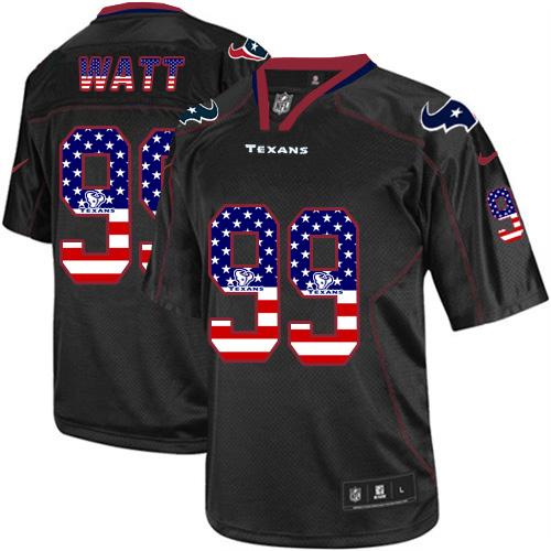 Men's Elite J.J. Watt Nike Jersey Black - #99 USA Flag Fashion NFL Houston Texans